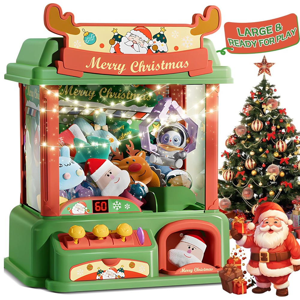 Arcade Vending & Laundry - 子供のためのクリスマスの爪のマシン,ミニ自動販売機,キャンディーのおもちゃ,アーケードゲーム,光の音,誕生日プレゼント